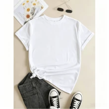 Selamara Women's Palm Tree Pattern Casual Round Neck Short Sleeve T Shirt,Summer Style - 白色 - 查看 3