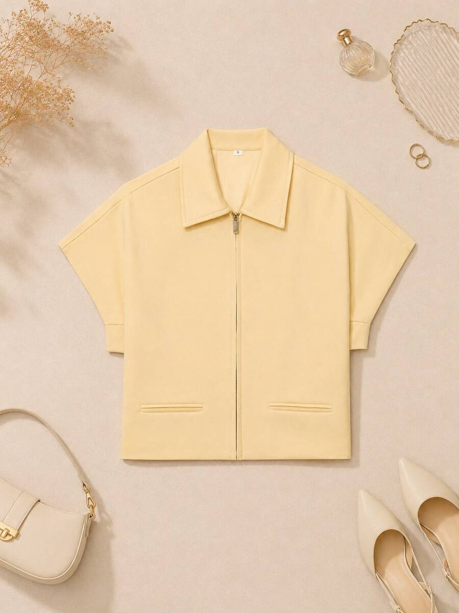 Camisa Polo de unicolor, Amarillo Primavera/Verano - Amarillo - Ver 1