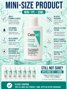CeraVe Soothing Cleansing Foam Gel, 30/88/236ml, Oil Control & Skin Barrier Repair, Gentle Daily Cleanser, Suitable For Normal To Oily Skin - CeraVe Salicylic Acid Soothing Cleansing Foaming Gel - View 7