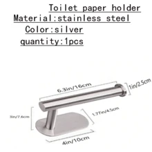 1 pieza/2 piezas/Portarrollos de papel higiénico de acero inoxidable, soporte de montaje en pared autoadhesivo, portarrollos de papel moderno para baño, accesorio de toallero para ducha - Multicolor - Ver 13