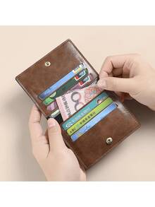 Dompet Kartu Kulit Ultra Tipis Anti-Demagnetisasi, Dompet Kartu Kompak Unisex, Sarung Kartu Portabel untuk Kartu Bank, KTP, SIM, Dompet Kecil - MultiWarna - View 3
