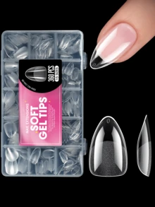 360Pcs Ultra Short Multi-Shape Acrylic Nail Tips Nails Almond Square Coffin Round 15 Sizes Inner Half Frosted For Salon Home DIY Manicure Nail Supplies - View 11
