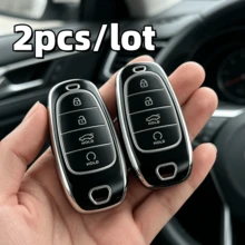 2件裝現代 Tucson Sonata Hybrid NEXO NX4 Santa Fe Dn8 4鍵 2020 2021 2022 車鑰匙保護套，僅適用於圖片中顯示的車鑰匙 - 彩色 - 查看 10
