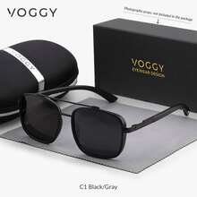 VOGGY 时尚简约复古金属 TR 弹簧铰链偏光 UV400 太阳镜，男女皆宜，适合运动、驾驶、户外、骑行、钓鱼、度假、旅行、聚会、装饰、礼品等场合。 - A - 查看 11