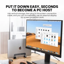 UGREEN The LP258 Laptop Stand Features Adjustable Width, Multi-Sided Silicone Anti-Slip Design, Perforated Ventilation, And A Stable And Durable Aluminum Alloy Construction. It Is Compatible With Apple MacBook, Lenovo, HP, And Other Laptops. - View 3