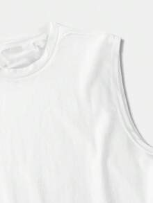 Men's Cotton Soft And Breathable Sports Vest With Patterns, Suitable For Casual Wear In Summer. - White - View 5