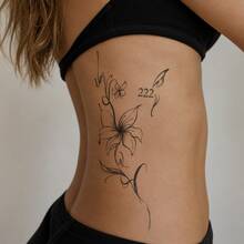 1pc Waterproof Anti-Rub PVC Realistic Butterfly Temporary Tattoo Sticker, Suitable For Girls And Boys Daily Wear - Grey - View 4