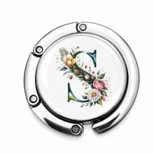 1pc Personalized Initial Letter Table Edge Bag Hook, Choose Your A-Z Letter, No Adhesive Portable Purse Hanger, Gravity Balance Desk Hook For Handbag, Backpack, Keys And Small Accessories - Alphabet - Spring - View 34