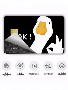 1入大白鵝OK信用卡貼紙隱私保護卡貼，可愛寵物派對生日禮物PVC材質防指紋防刮耐磨，適合男士、女士、情侶，小晶片卡、百豆腐銀行卡裝飾貼紙、信用卡、交通卡、學生校園卡DIY - A款 - 查看 7