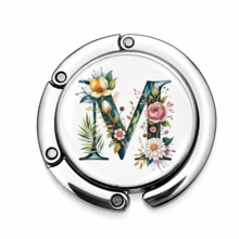 1pc Personalized Initial Letter Table Edge Bag Hook, Choose Your A-Z Letter, No Adhesive Portable Purse Hanger, Gravity Balance Desk Hook For Handbag, Backpack, Keys And Small Accessories - Alphabet - Spring - View 16