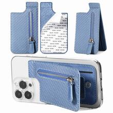 PU Multi-Function Top & Bottom Opening Phone Card Holder 3M Adhesive Back Zipper Card Sleeve Card Slot Coin Holder Portable Gift Wallet - Multicolor - View 10