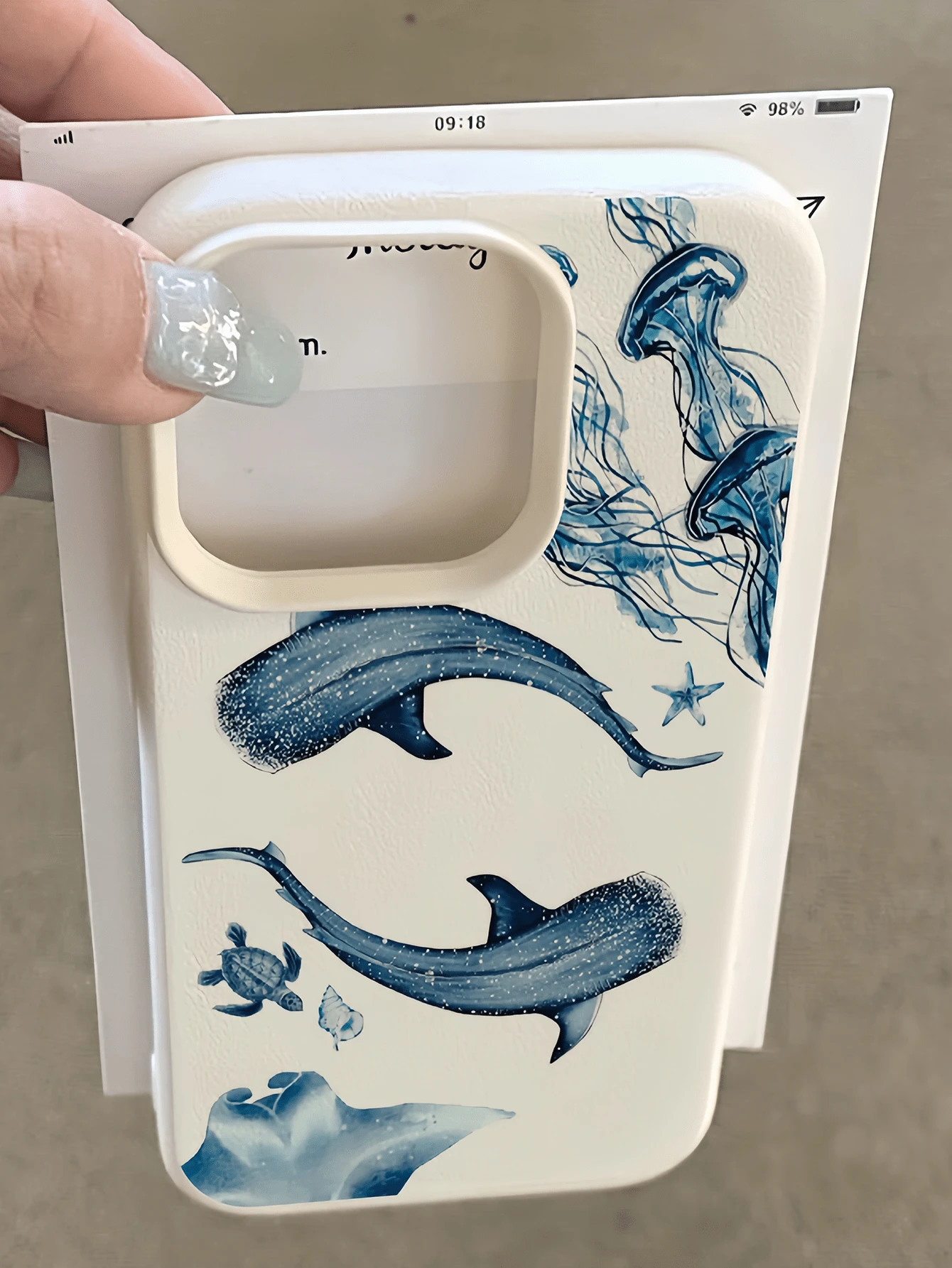 1個白色鯨魚、水母、魟魚軟TPU防震時尚手機殼,適用於Apple 17, 16, 15, 14, 13, 12, 11 Pro Max, Air及系列 - 彩色 - 查看 1