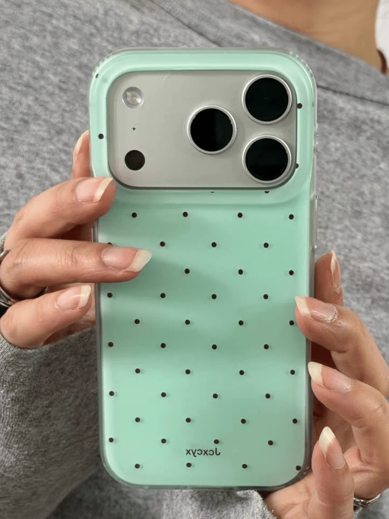 Cute Dopamine Candy Color Polka Dot Pattern Phone Case, Compatible With IPhone 17 Pro Max, 17 Pro, 16, 15 Pro, 15 Pro Max, 14 Pro Max, 13 Pro, 13 Pro Max, 14 Pro, 15 Plus, 16 Plus, 14 Plus, Cute Shockproof Protective Cover Gift - Mint Green - View 1