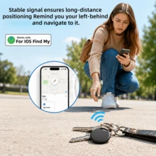 RSH Compatible With Airtags Smart Item Finder, Smart GPS Tracker, Can Be Used To Find My Items (Only Compatible With IOS, Not Android), Global Locator, Mini Positioning Tag, Short-Range Real-Time Positioning, Suitable For Luggage, Backpacks, Keychains, Etc., CR2032 Replaceable Battery, No Network Or App Required, Permanently Free - White - View 8