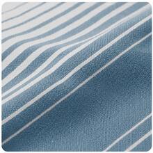 100% Cotton Turkish Beach Towel - Striped Peshtemal With Tassels- Quick-Dry & Soft Boho Beach Blanket - Blue and White - View 6