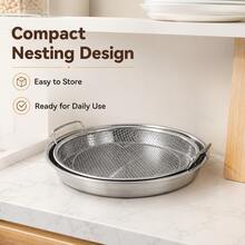 2pcs Reusable Stainless Steel Mesh Basket, Suitable For Frying, Grilling And As Kitchen Strainer. Durable And Easy To Clean, Great For Camping And BBQ - Multicolor - View 11