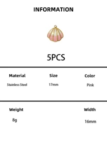 3 PIEZAS/5 PIEZAS Dijes de Concha Esmaltada Chapados en Oro, Colgantes de Playa de Verano en Forma de Vieira, Componentes de Joyería de Acero Inoxidable para Hacer Pulseras y Collares DIY - caparazón - Ver 13