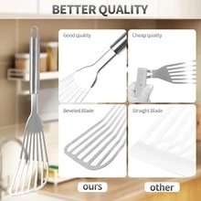 Stainless Steel Fish Spatula, Premium Fish Grill Spatula, Flexible BBQ Spatula, Metal Slotted Spatula, For Flipping Fish, Meat Patties, Pancakes And Steaks - View 2