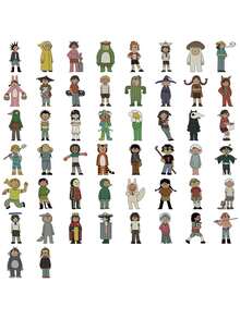 50pcs Cute Hand-Drawn Cartoon Character Stickers, Suitable For Phone, Laptop, Skateboard, Bicycle And Luggage Decoration - Multicolor - View 3