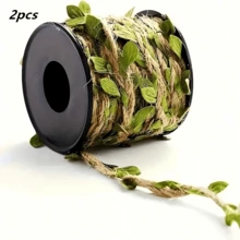 1 捲 (9.75m) 黃麻繩 - 由耐用黃麻纖維製成，堅固耐用，裝飾有尤加利藤蔓，適用於花園裝飾/戶外/花園用品/萬聖節裝飾/婚禮裝飾/秋季家居裝飾/萬聖節家居裝飾/生日 - 多色 - 查看 15