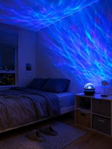 1pc[LED Atmosphere Light]Flowing Aurora Projection Lamp, USB Powered Multicolor Light Effects, Suitable For Dormitory, Children's Room, Room Decoration, Gift Occasions - Multicolor - View 7