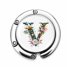 1pc Personalized Initial Letter Table Edge Bag Hook, Choose Your A-Z Letter, No Adhesive Portable Purse Hanger, Gravity Balance Desk Hook For Handbag, Backpack, Keys And Small Accessories - Alphabet - Spring - View 16
