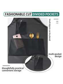 Kitchen Apron With Pockets, Plastic Waterproof Transparent Work Apron, Unisex, Suitable For Cooking, Cleaning, Washing - Multicolor - View 7