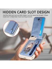 PU Multi-Function Top & Bottom Opening Phone Card Holder 3M Adhesive Back Zipper Card Sleeve Card Slot Coin Holder Portable Gift Wallet - Multicolor - View 9