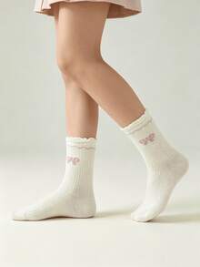 1/6 Pairs Spring White Lace Bow Comfortable Versatile Mary Jane Socks - Multicolor - View 9