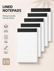 5pcs Portable Notebooks For Daily Notes, Study And Work - One Size Fits All - View 5