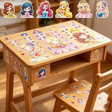 6pcs Princess Face Swap Stickers, Puzzle Stickers, Children's Dress Up, Cartoon Princess Face Swap Toy Puzzle Stickers, Back To School, Halloween, Party Activity Stickers - Multicolor - View 2