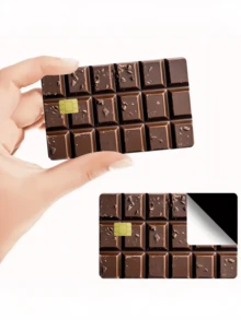 1pc Chocolate Pattern Credit Card Sticker Protector, Funny Prank Party Birthday Gift PVC Material Anti-Fingerprint Anti-Scratch Wear-Resistant Skin, Suitable For Men, Women, Couples, Small Chip Card, Bank Card, Credit Card, Transportation Card, Student Campus Card DIY - Type a - View 7