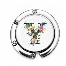 1pc Personalized Initial Letter Table Edge Bag Hook, Choose Your A-Z Letter, No Adhesive Portable Purse Hanger, Gravity Balance Desk Hook For Handbag, Backpack, Keys And Small Accessories - Alphabet - Spring - View 23
