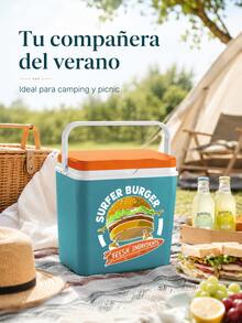 Nevera portátil - La mejor nevera portátil pequeña para acampar, la playa o viajes al campo - 24L-30L - Caja isotérmica con estampado de hamburguesa - Ver 10