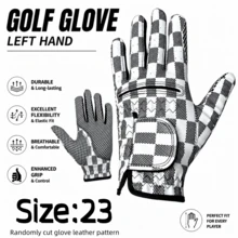 Professional Leather Golf Glove, Non-Slip Golf Glove, Men's Left Hand Golf Glove 1pc, Premium Training Golf Durable Glove, Random Pattern Cut Glove - White - View 11