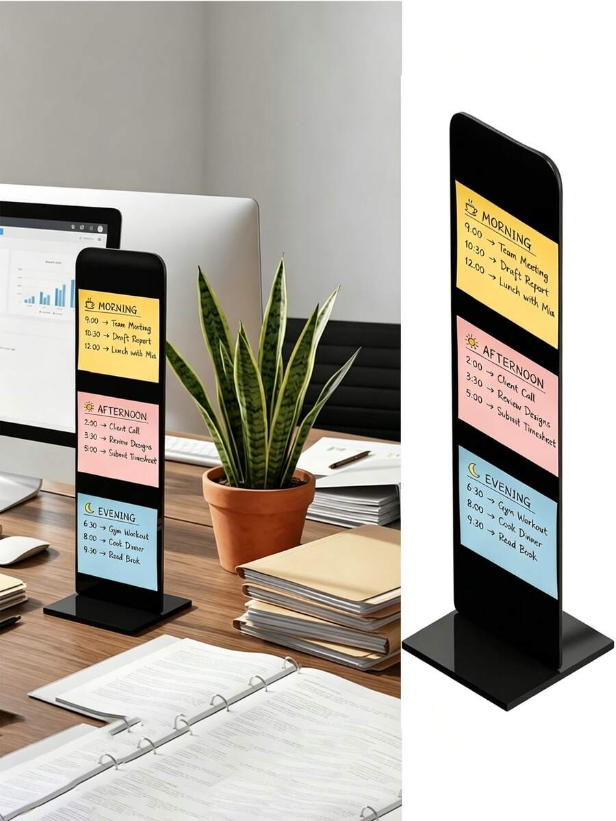 Detachable Transparent Acrylic Memo Board And Stand, Suitable For Computer Screens, Message Boards And Office Desktops, 2 Colors Available, Back To School Season - Multicolor - View 1