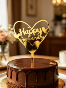 3件組 Happy Anniversary 壓克力蛋糕插牌，週年慶蛋糕裝飾用品，情人節蛋糕裝飾，結婚週年蛋糕裝飾，居家廚房必備，烘焙裝飾，烘焙用品，蛋糕用品 - styleF - 查看 4