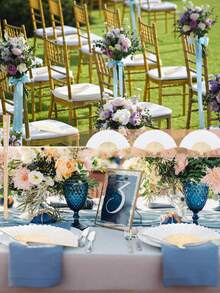 1/10/30/60/100/120pcs Customized Laser Engraved Personalized Hand Fans, Wedding Guest Favors, Bridal Shower Gifts - Multicolor - View 5