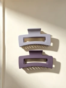 4/2/1 Pcs Women Black, White, Brown Square Large Plastic Hair Clips, Fashion Elegant Versatile Minimalist Style, Suitable For Daily, Party, Work, Vacation, Can Be Used For Hairstyling, Washing, Makeup, Matching Outfits, Essential Hair Accessory For Students And Office Workers In Summer, Autumn And Winter - One Size Fits All - View 3