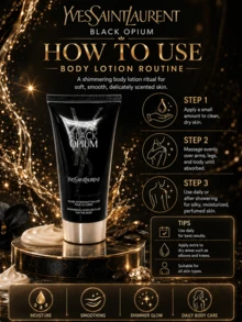 YSL Black Opium Body Lotion 50ml, Woody Scent, Lightweight Milky Texture Absorbs Quickly Without Being Greasy, Leaving Skin Soft, Smooth, And Radiant. Suitable For All Skin Types And Daily Care. - Black Opium Body Lotion - View 10