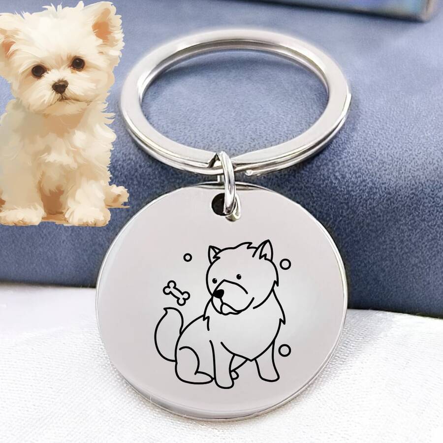 Pet Decorative Pendant, Multiple Styles Stainless Steel Pendant, Dog Tag Identity Tag Customizable Pet Collar Accessories, Rich Style And Diverse Selection, Meets Different Aesthetic Needs, Suitable For Bulk Purchase And Stocking - Multicolor - View 1
