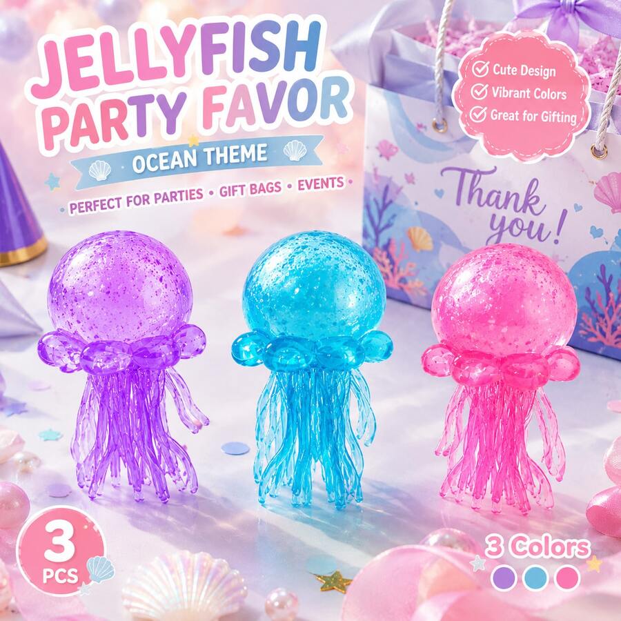 INS Hot-Selling Transparent Jellyfish Figurine, Dreamy Ocean Style Desktop Atmosphere Decor - Multicolor - View 1