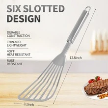 Stainless Steel Fish Spatula, Premium Fish Grill Spatula, Flexible BBQ Spatula, Metal Slotted Spatula, For Flipping Fish, Meat Patties, Pancakes And Steaks - View 7