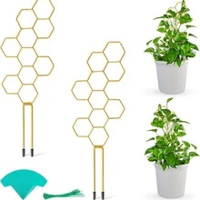 蜂巢狀植物攀爬架，防鏽塑膠支撐架，適用於盆栽藤本植物與花卉，省空間室內/室外園藝支撐架 - 多款式 - 查看 6