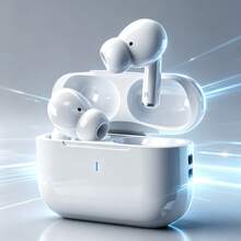 Bluetooth Wireless Earbuds, In-Ear Headphones With High-Fidelity Lossless Audio, 24-Hour Playtime, Lightning Charging Case, Noise-Proof, Compatible With Android, IOS, PC, Gaming & Music - White - View 12