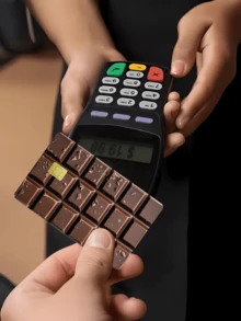 1pc Chocolate Pattern Credit Card Sticker Protector, Funny Prank Party Birthday Gift PVC Material Anti-Fingerprint Anti-Scratch Wear-Resistant Skin, Suitable For Men, Women, Couples, Small Chip Card, Bank Card, Credit Card, Transportation Card, Student Campus Card DIY - Type a - View 5