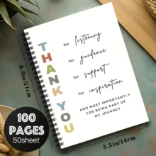 1pc French Style Thank You Teacher Spiral Notebook Travel Journal, Teacher's Day Gift, Back To School Gift, Floral Office Planner, College Personal Organizer, Perfect Gift For Teachers - D - View 2