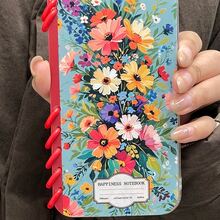 1件花卉油畫印花筆記本手機殼，創意防摔保護殼，適合女性，兼容 Apple 17/16/16Plus/16Pro/16ProMax/15/15Plus/15ProMax/14/14Plus/14Pro/14ProMax/13/13Pro/13ProMax/12/12Pro/12ProMax/11/11ProMax/17Pro/17ProMax/17Air/XR，Galaxy A04/A05/A13/A14/A15/A25/A33/A34/A35/A52/A53/A54/A55/A56/S23/S23 Ultra/S24/S24 Ultra/S25 Ultra - 無色 - 查看 2