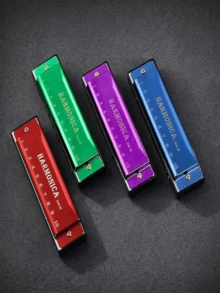 10-Hole Blues Harmonica, Portable Pocket-Sized Wind Instrument Set, Multiple Colors, Suitable For Adult Beginners And Music Enthusiasts, Ideal For Daily Practice And Performance - Multicolor - View 8