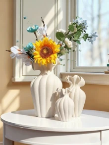 1pc Beautiful Vase, Compact Size, Suitable For Desktop Display, Suitable For Dried Flowers And Fresh Flowers, Features Rough Frosted Surface Design, Fashionable And Novel, Modern Style, Suitable For Young People, Middle-Aged People And Young People - Multicolor - View 6